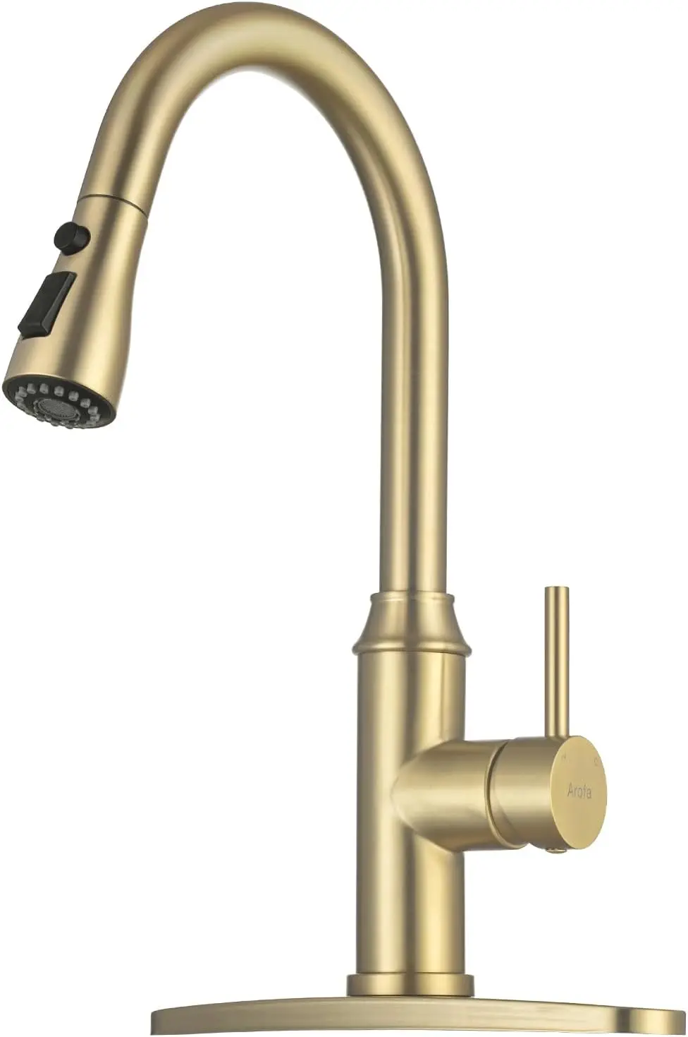 

Single Handle Pull-Down Kitchen Faucet with Sprayer in Champagne Bronze Finish, Durable for Sinks