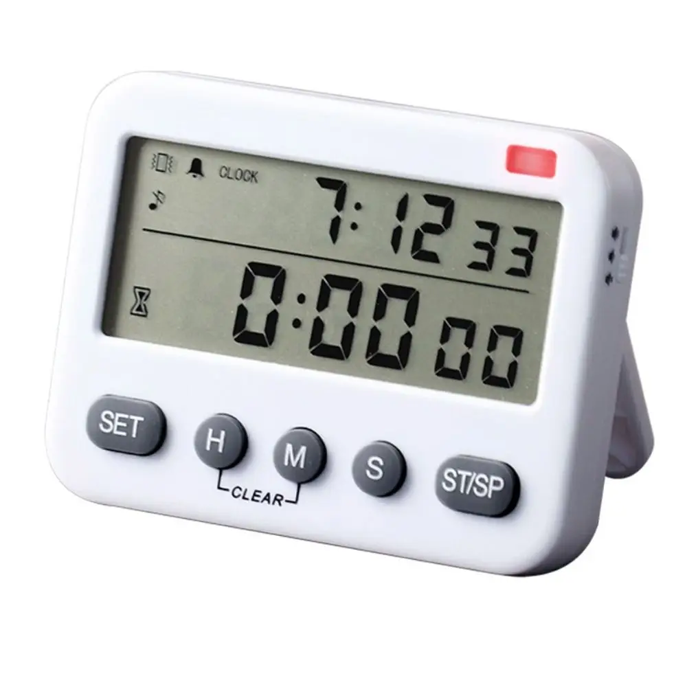 LCD Silent Timer Vibration Dual screen Kitchen Timer Reminder Timer for Students' Learning