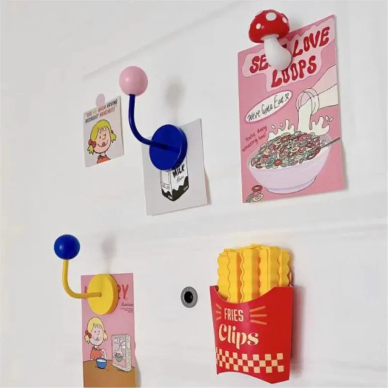 Colorful Magnetic Hooks Strong No-punch Bathroom Kitchen No-trace Suction Iron Magnetic Sticky Hooks Behind The Door Bag Hooks