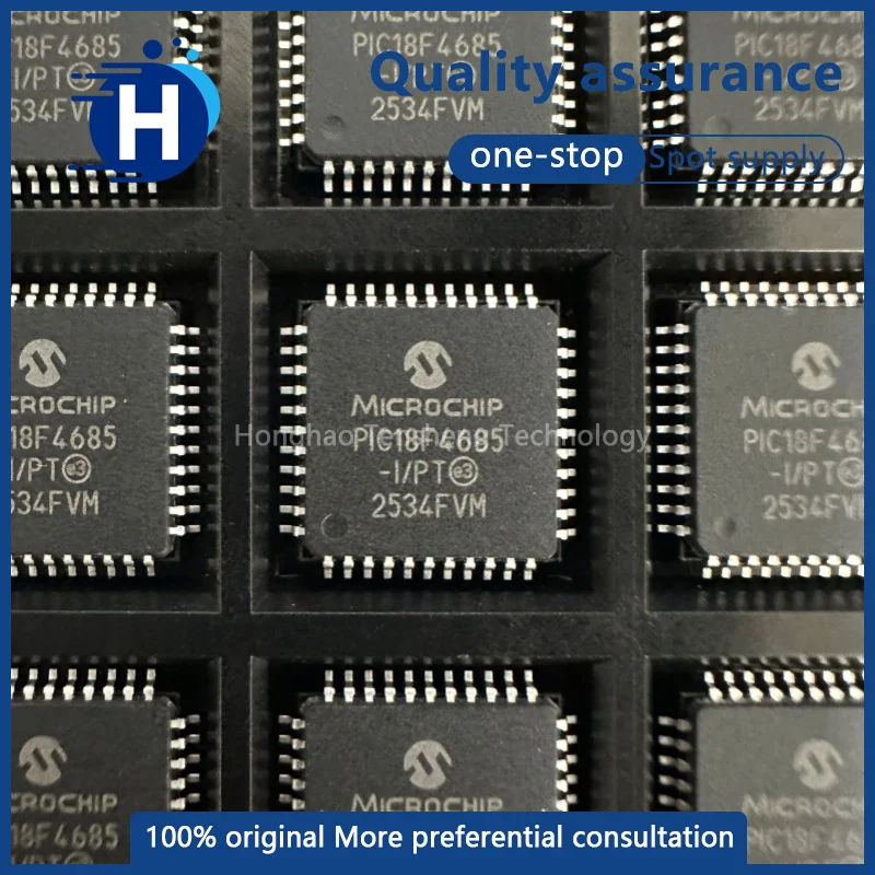 1 piece of high-quality PIC18F4685-I/PT, a PIC18F4685 8-bit flash microcontroller in a TQFP44 package with 96KB of memory