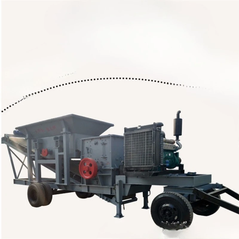 Mobile stone crusher, large crusher, construction waste stone crusher