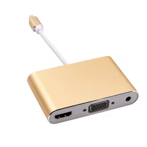 4 In1 Digital Audio Video HDTV Converter Lighting to HDMI-Compatible VGA AV Adapter for I Phone Xs X XR 8 7 to TV USB Cable