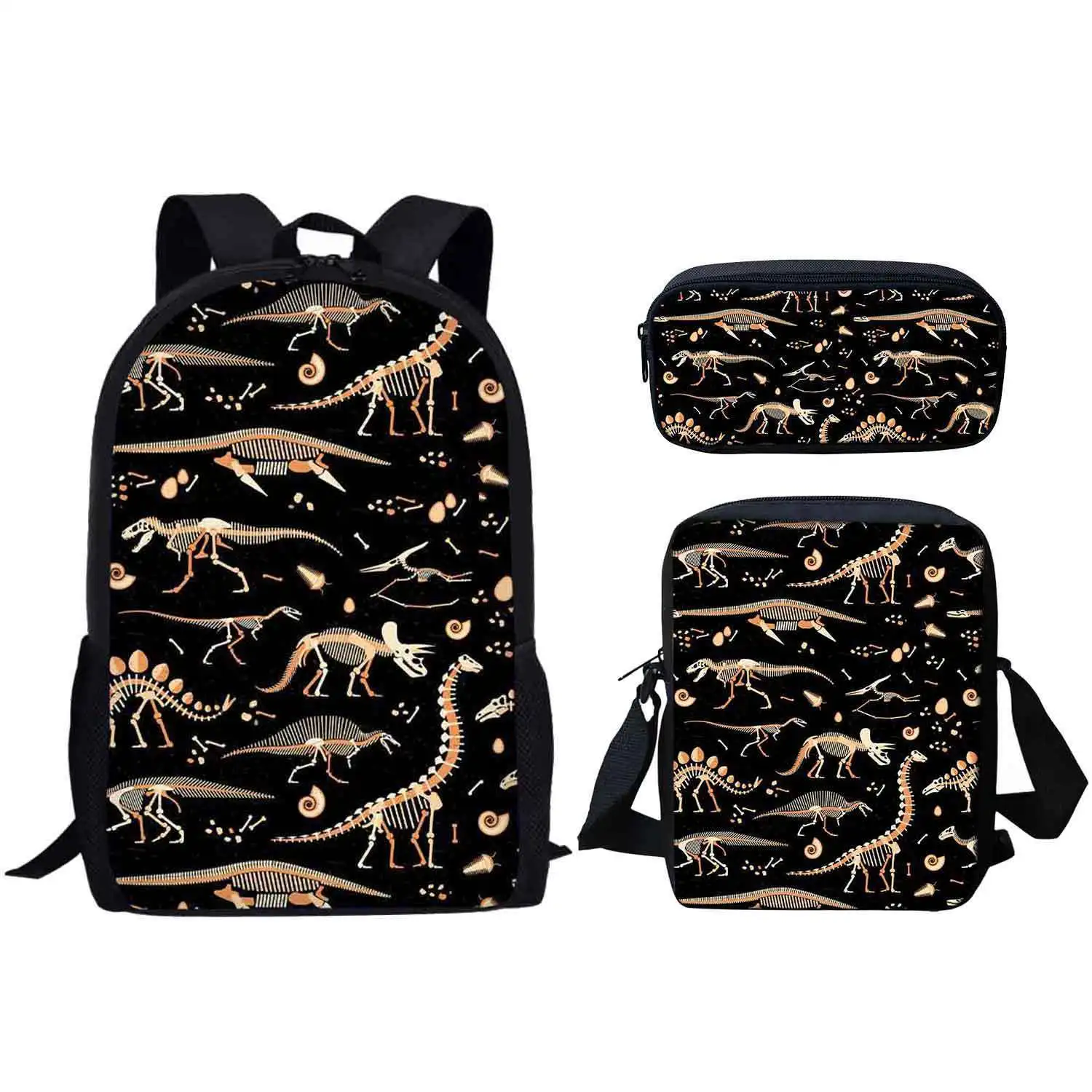 New Dinosaur Backpack Crossbody Bag Pencil Case Primary Middle School Students Boys Girls Cartoon Dinosaur Schoolbag