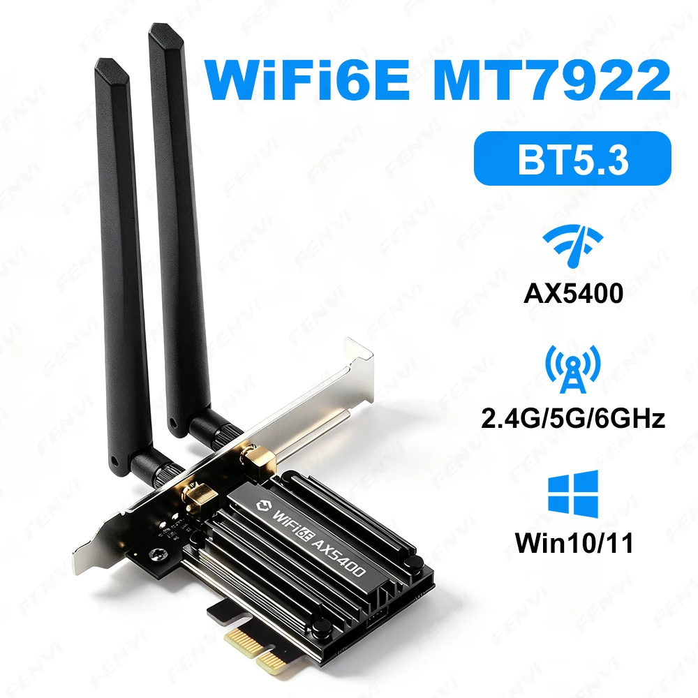 WiFi 7 BT5.4 MT7925 Wireless Network Card PCIE X1 WiFi 6E BT5.3 MT7922 WiFi 6 AX1800 BT5.2 MT7921 PCIE WiFi Adapter For Win10/11