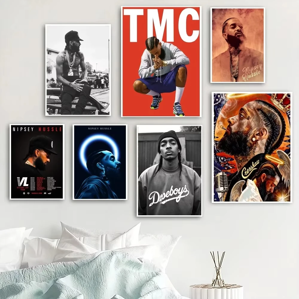 Rapper N-Nipsey Hussle Poster Home Room Decor Livingroom Bedroom Aesthetic Art Wall Painting Stickers