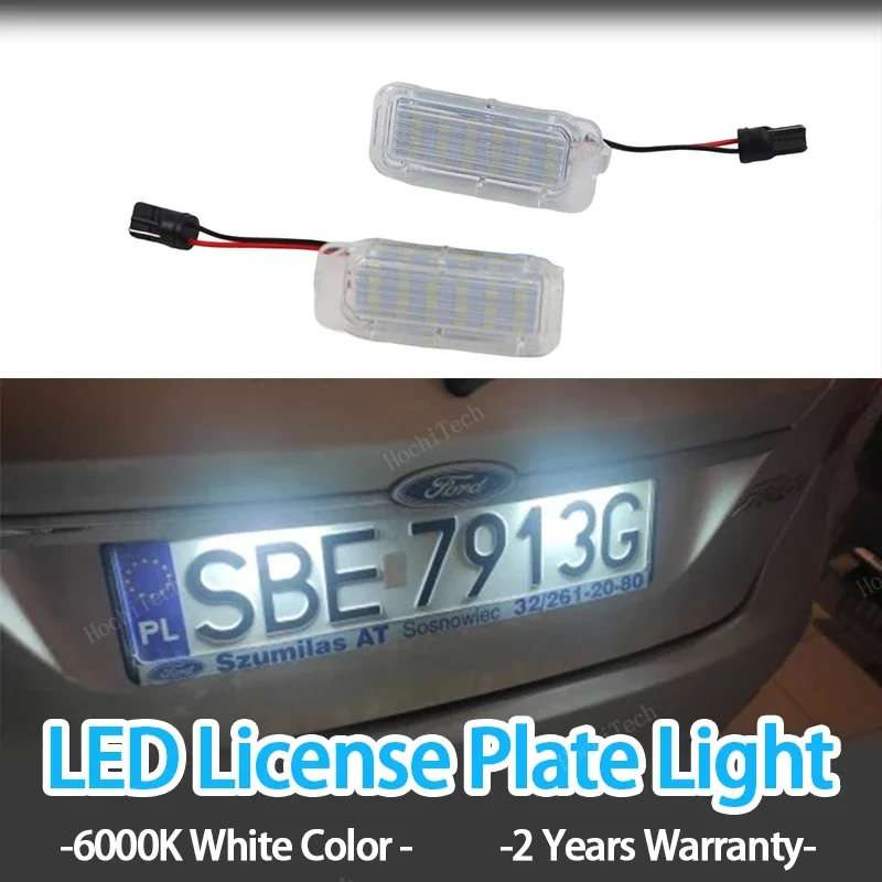 2Ps Canbus LED License Plate Light For Ford Focus MK2 MK3 Fiesta Mondeo MK4 C Max MK1 Kuga Galaxy T10 White Car-Styling Lamp 12V