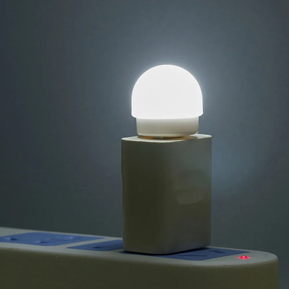 

2 Pcs USB Night Light Mini Bedside Lamp Emergency LED Bulbs Plastic ABS Lightweight Compact Bedroom Decorations Simple Structure