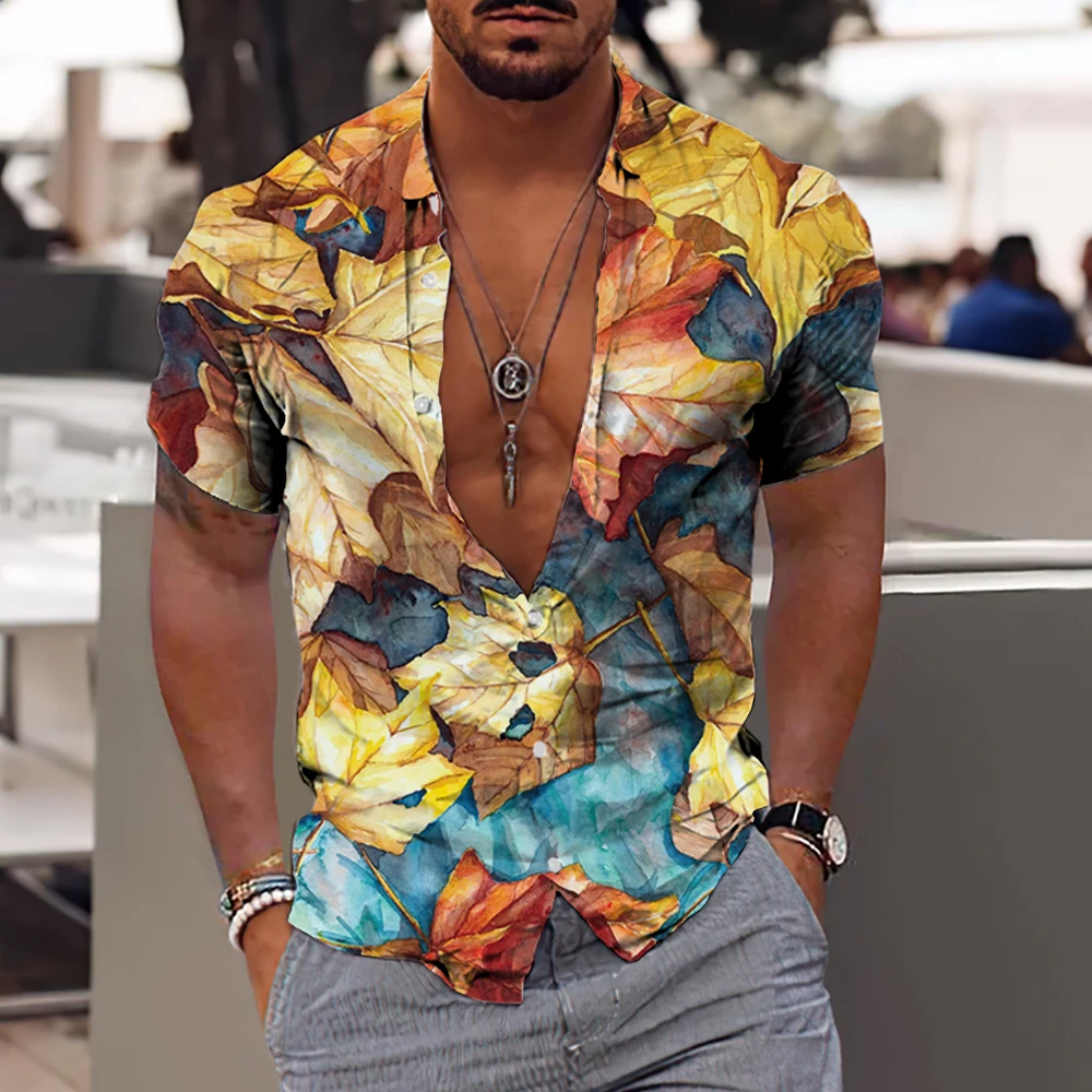 2022 Hawaiian Tropical Shirts For Men 3d Beach Holiday Short Sleeve Summer Oversized Tops Tee Shirt Man Floral Blouse 5xl Camisa