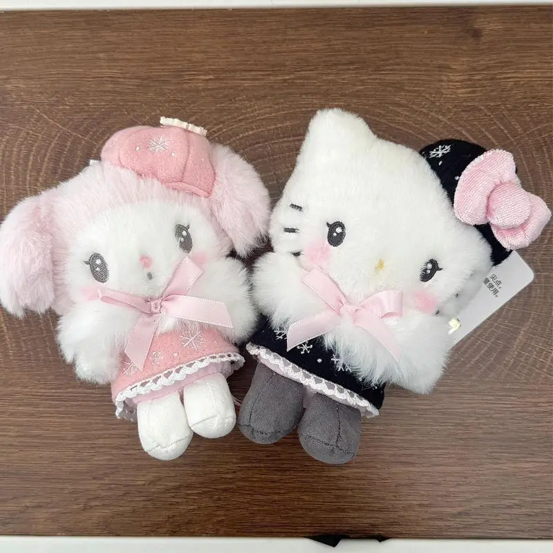 

Мягкая плюшевая кукла-брелок Sanrio Hello Kitty Cinnamoroll Kuromi, украшение для рюкзака, подвеска, подарок на день рождения для девочки