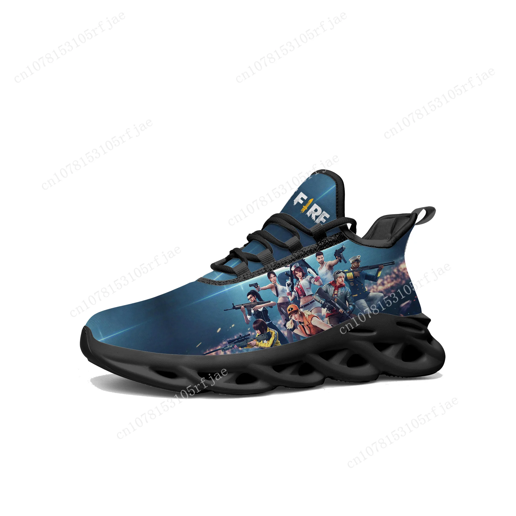 Garena Free Fire Flats Sneakers Cartoon Game Mens Womens Teenager Sports Running Shoes High Quality Tailor Made Lace Up Shoes