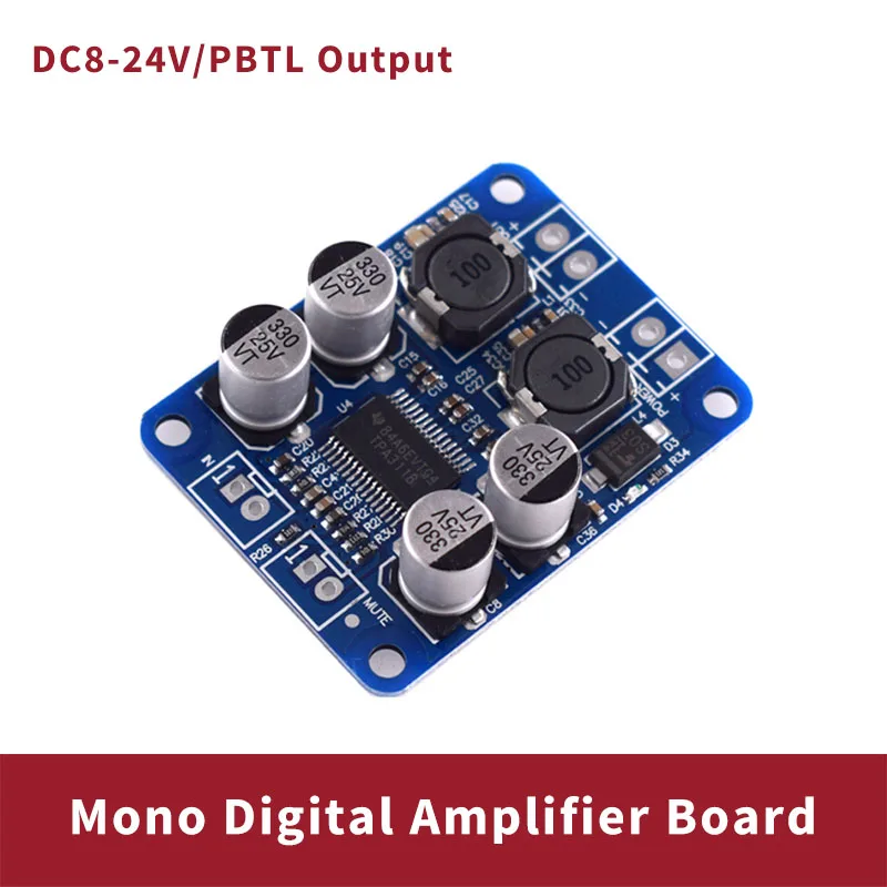 

Audio Power Amplifier Board Mono Digital Audio Amp Module 32 Pin Chip Original TPA3118 60W DC 12V-24V