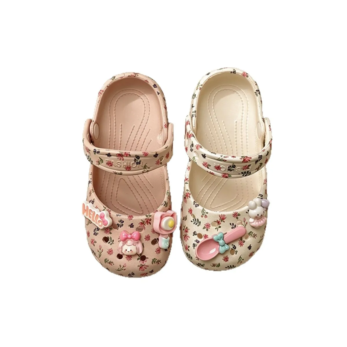 A pair of children's girls cute Family Matching Sandals adjustable heel strap odorless breathable summer outdoor water sandals - view 5