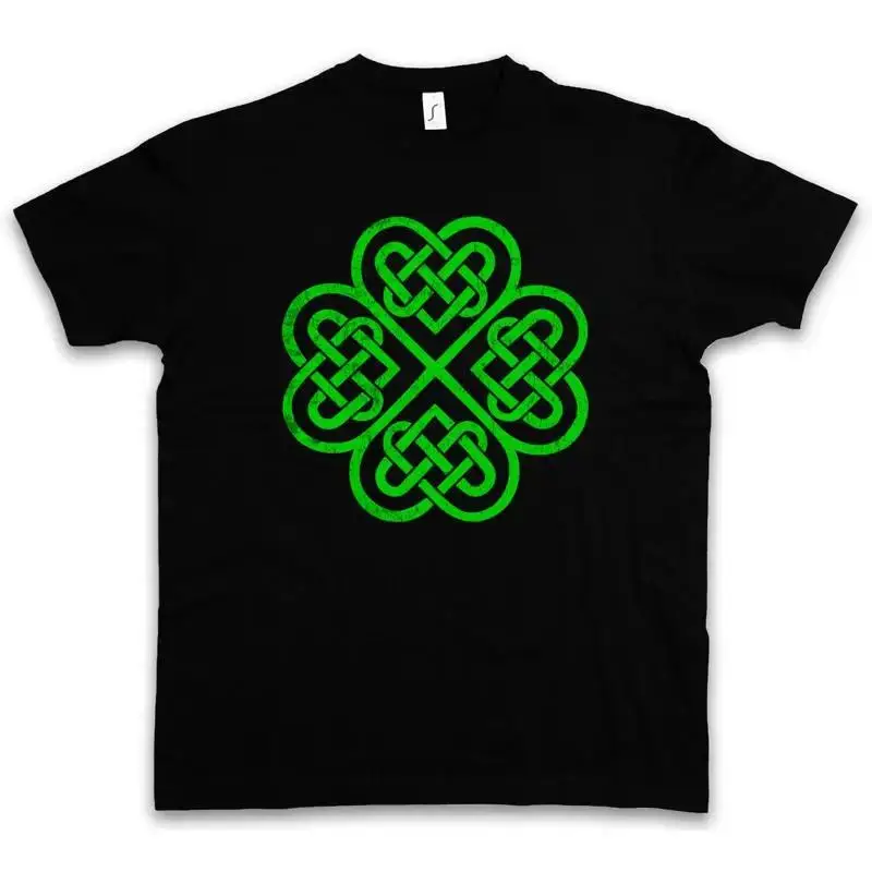 SHAMROCK IRISH KNOT IV T SHIRT Cloverleaf Ireland Celts Runes Rune