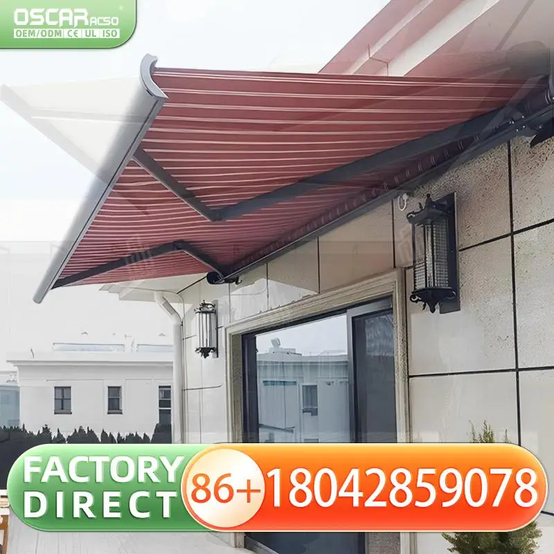 

Electric Retractable Folding Arm Awnings Full Box Outdoor Retractable Shade for Patio Garden Balcony Retractable Awning