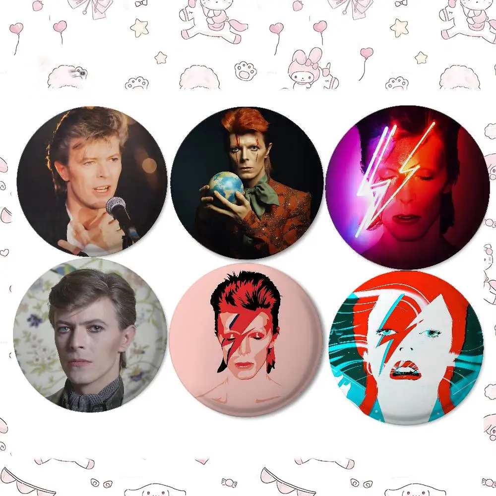 Singer D-David B-Bowie Badges Peripheral Lapel Pins Tinplate Round Brooch For Shoulder Bag Accessories Souvenir Gifts