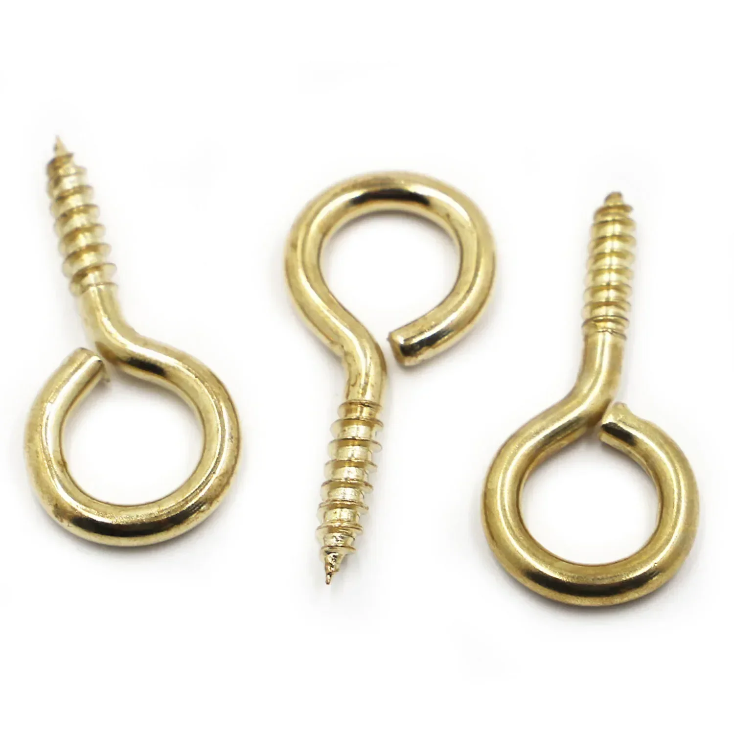 5-50pcs 1-14# Yellow Eye Bolt Hook Sheep Eye Self-tapping Screws DIY Rope Jewellery Accessories