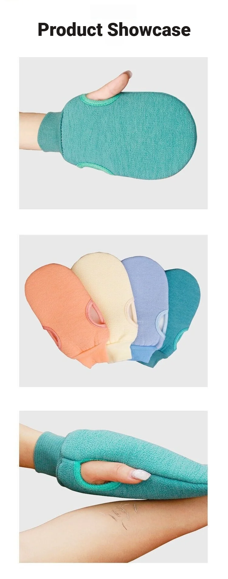 Peeling-Handschuhe zum Duschen, für Körpermassage, zur Entfernung abgestorbener Haut, Schaumreinigung, SPA-Badehandschuh, einfach zu verwenden. – Detail 5