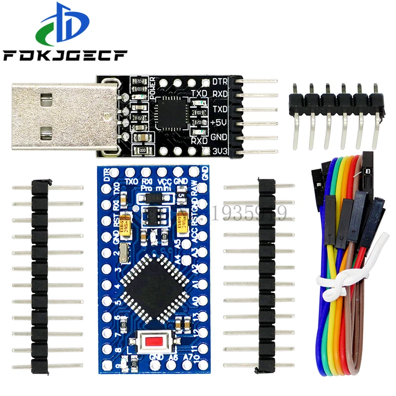 1PCS 6pin CP2102 USB 2.0 to TTL UART Module + 1PCS Pro Mini Module Atmega328 5V 16M For Arduino Compatible With Nano