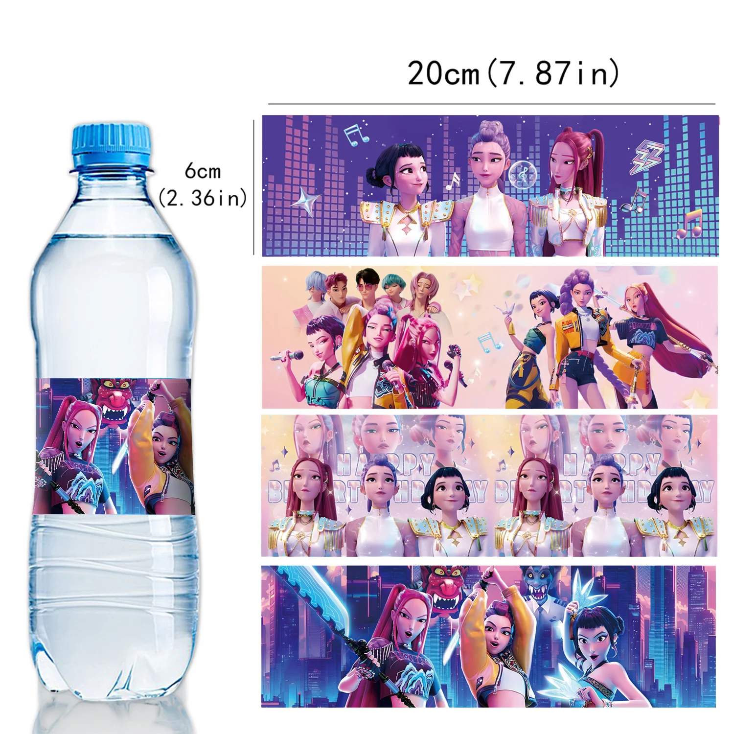 Kpop شيطان الصيادين موضوع أدوات المائدة القابل للتصرف الكورية لوازم الحفلات Huntrix ساغا بنين كعكة القبعات القماش المعلق ديكور الحفلات