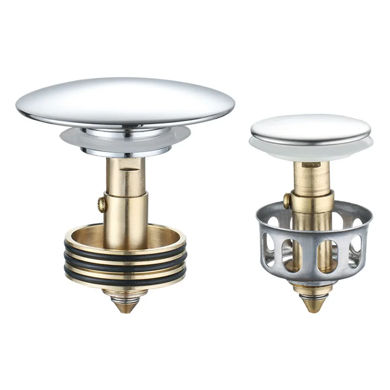 99% Universal All Brass Pop-Up Bounce Core Basin Drain Filter Hair Catcher Sink Strainer Bathtub Stopper Bath Plug Bathroom Tool