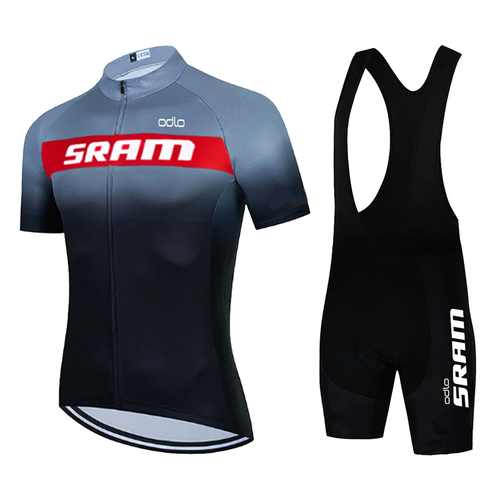 2024 Jersey Set SRAM Summer Short Sleeve Breathable Men's Mountain Bike Jersey Set