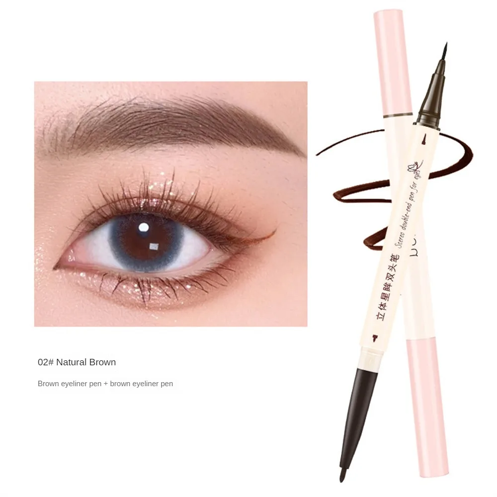 Dauerhaft und widerstands fähig gegen Schwindel Doppelkopf Eyeliner flüssiger Stift glatter Stift ohne blühendes Augen Make-up Augen Make-up