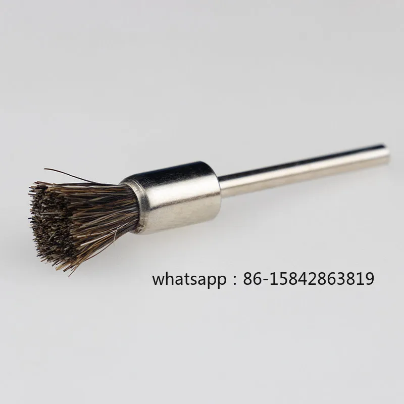 3Mm Handle Diameter Horse Brown, Polishing Wheel Pig Hair Brown Brush Horse Hair Wheel, Pen Type Flat Bowl Type Wenwan Brush