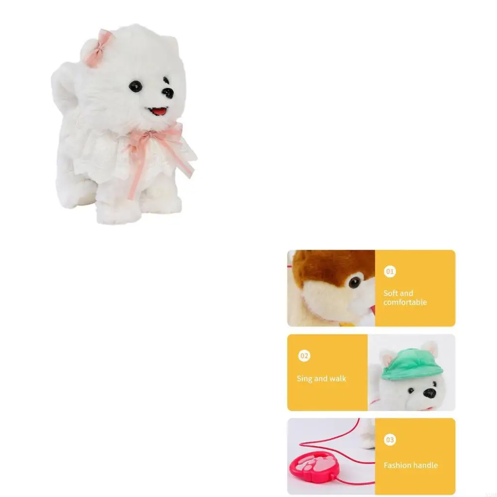 Dog del peluche giocattolo elettrico morbido con simulazione reali azioni per animali domestici per bambini