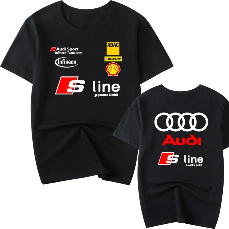 

Audi R8 Men‘s 2025 New Summer 100% Cotton Motorcycle Classic Polo Shirt Print Button Lapel Super Large Casual Polo Shirt