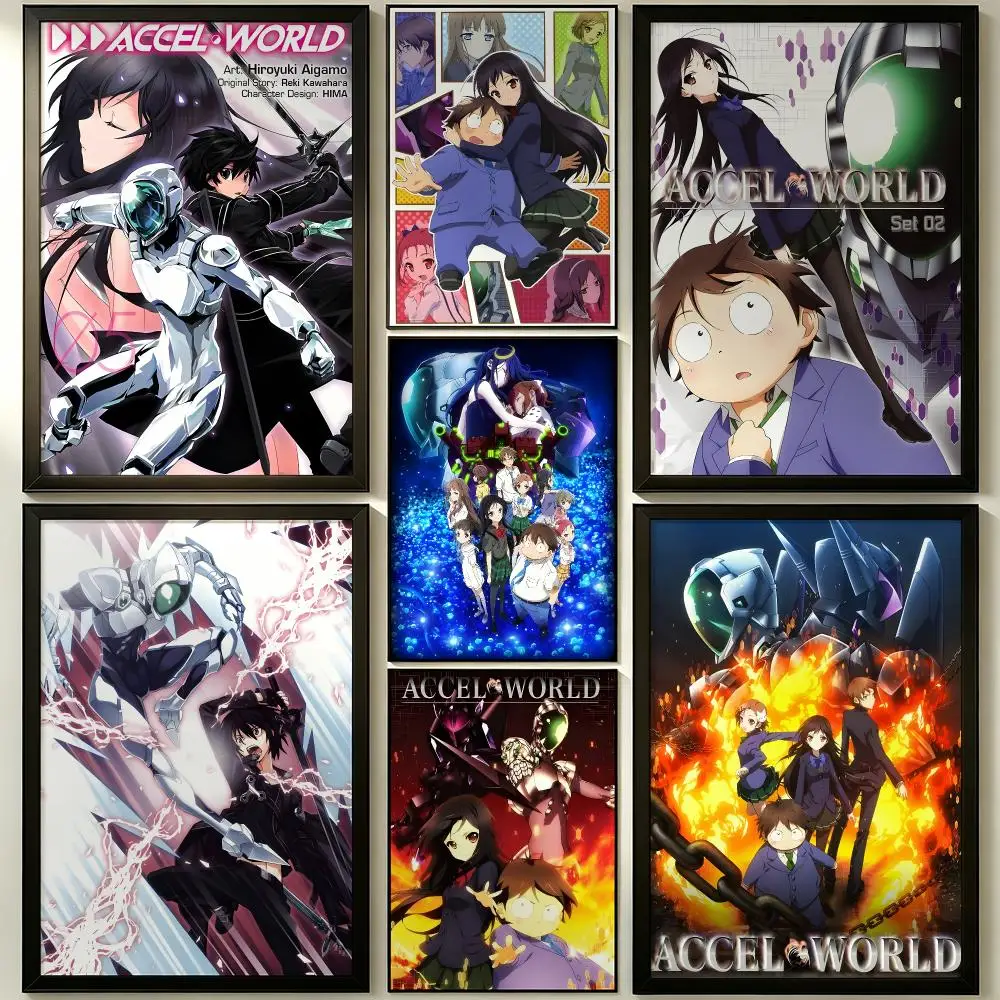 anime Accel World Poster Wall Sticker Poster Decal PP Material Self-Adhesive Waterproof for Living Room Home Wall Decor