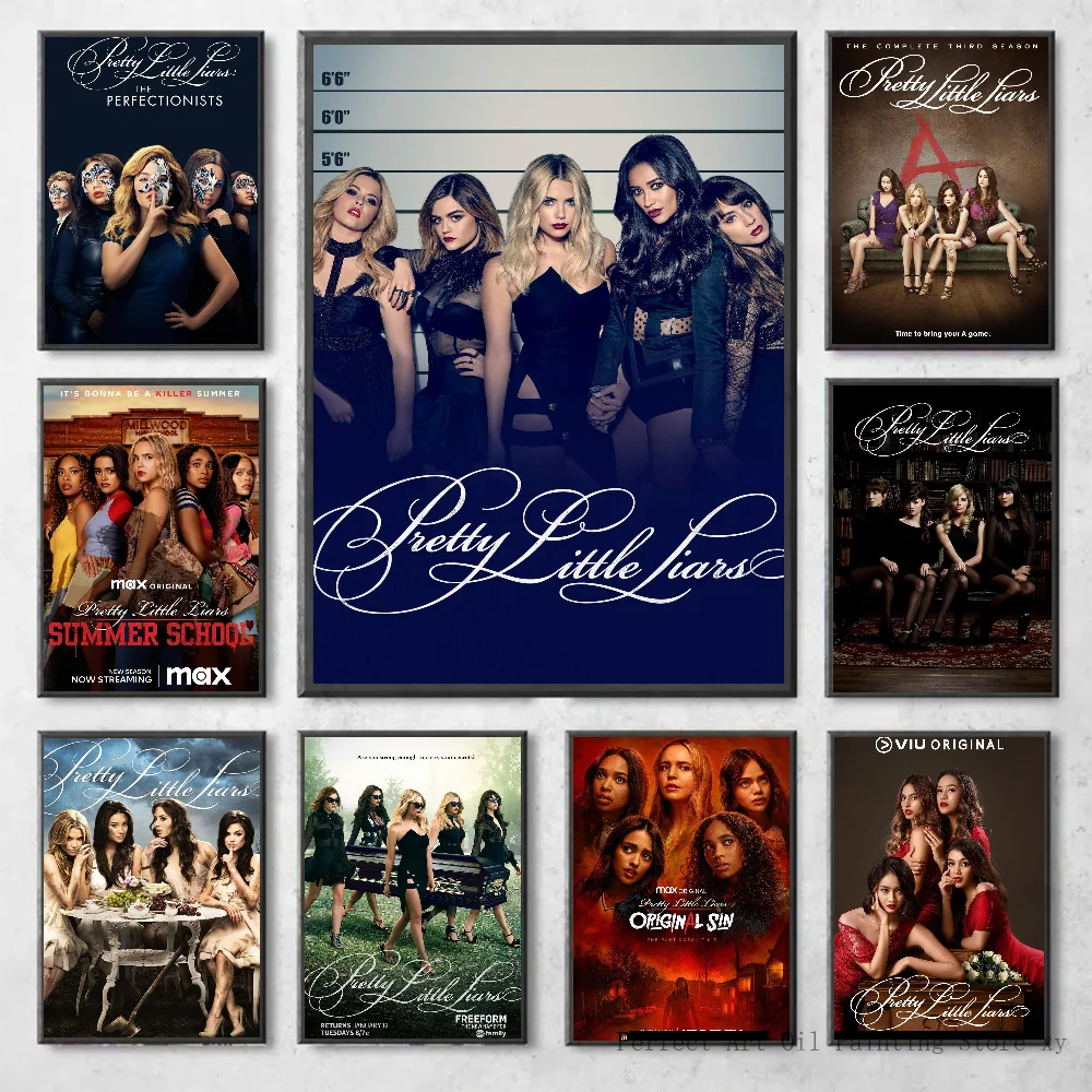 P-Pretty Little Liars Poster Arte autoadesiva Adesivo de papel à prova d'água Café Casa Bar Decoração de parede de sala