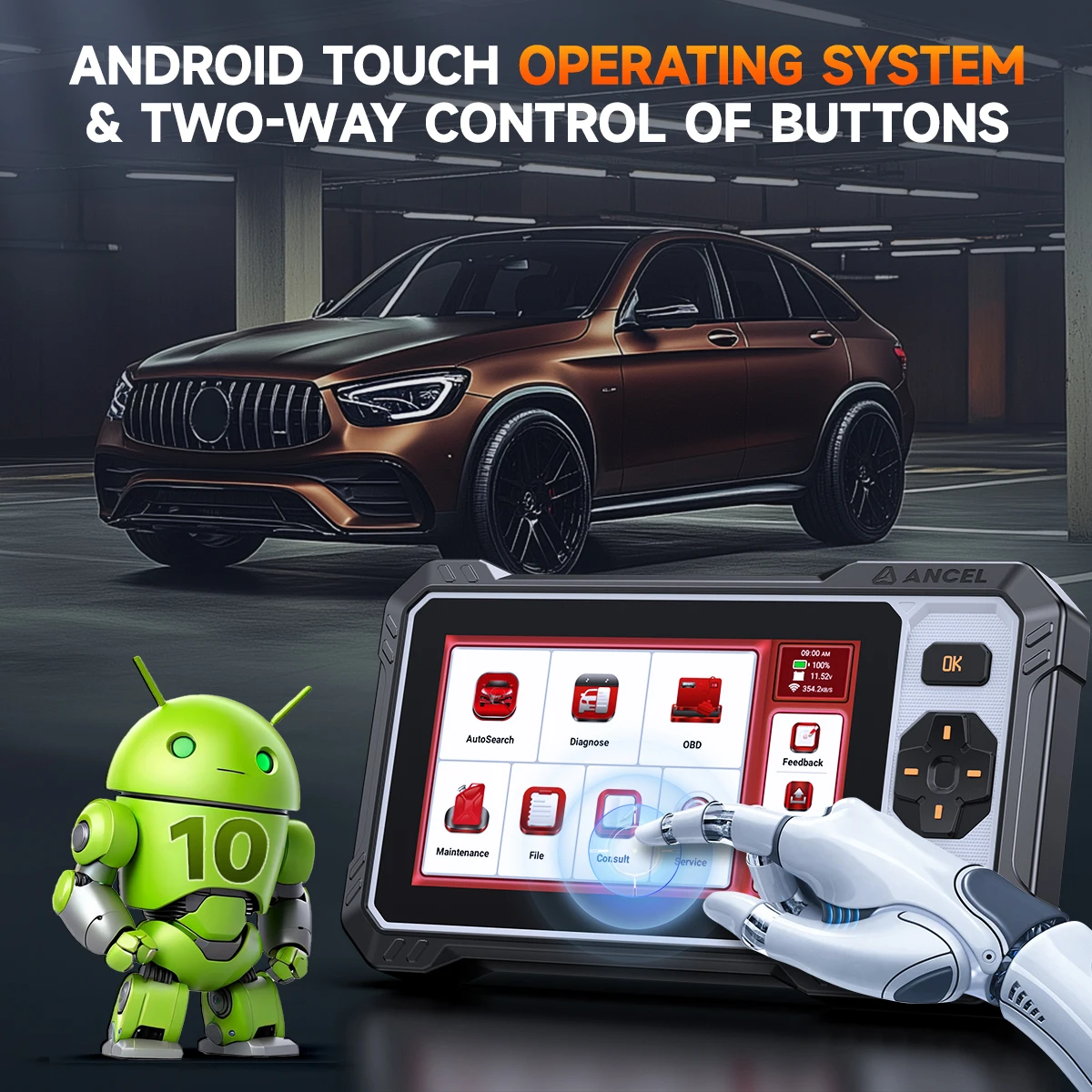 ANCEL FX6000 Bi-Directional Control Scanner 4 Systems Diagnostic Tools 7 Reset Service Bi-Directional Control  OBD2 Scanner