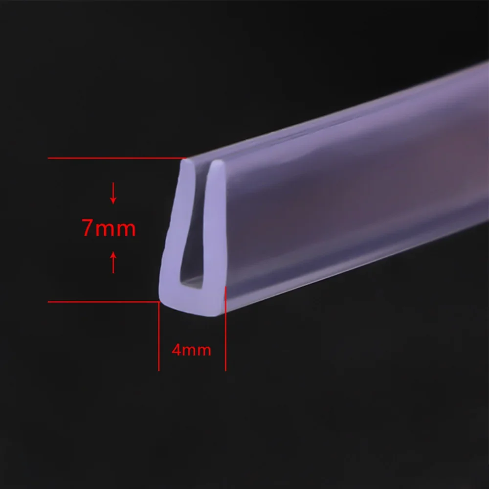 1/2/4/6 Meter Transparent U-Shaped Edging Strip Silicone Sealing Strip Glass Table Steel Plate Anti-Collision Protection Strip