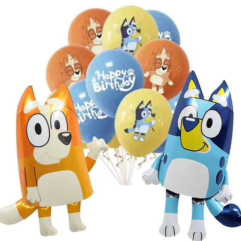 Blueys Balloons Aluminum Film Cartoon Dog Latex Balloons Cute Bingoes Family Children Game Toys Birthday Gift Baby Shower Globos