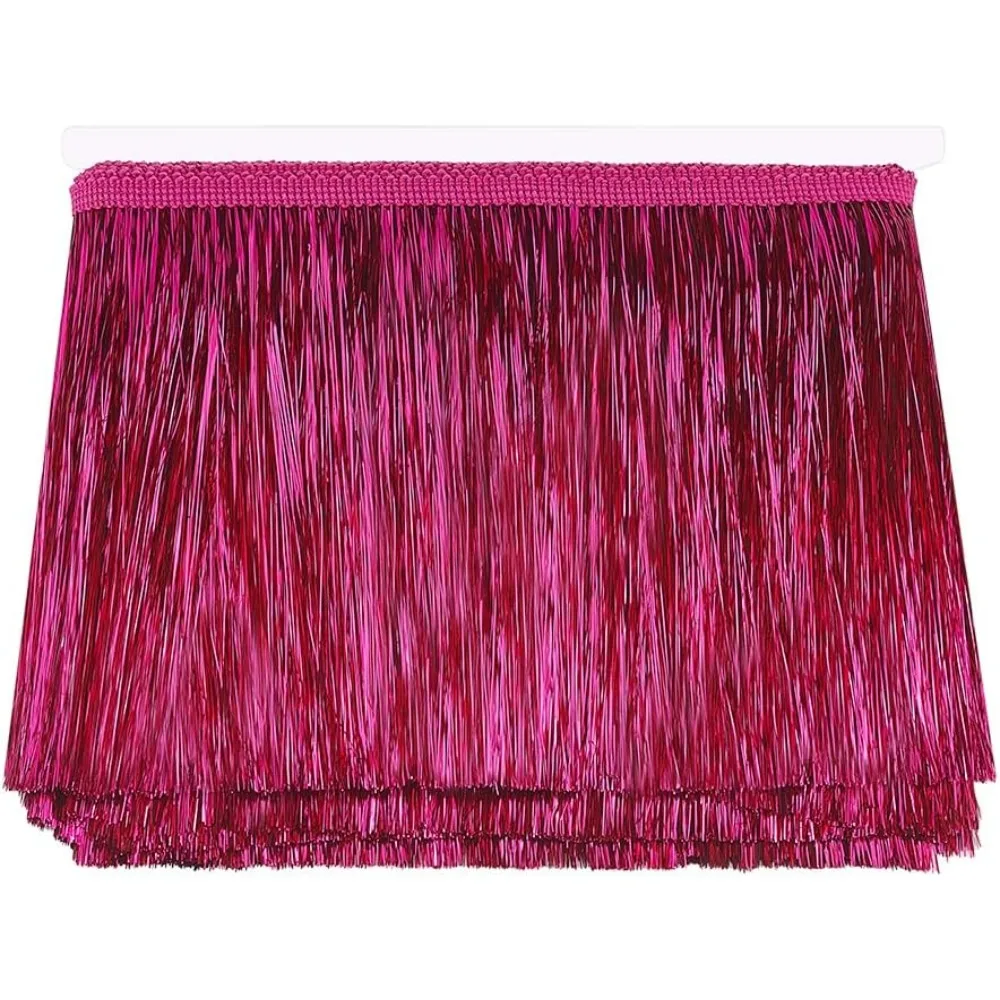 11 Yard x 5.9 inch Tinsel Fringe Trim Medium Violet Red Metallic Foil Fringe Garland Tinsel Streamer Tinsel Garland Dance