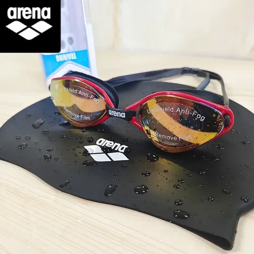Arena Gafas de natación para hombres y mujeres, impermeables, antivaho, recubiertas, juego de gorro de natación