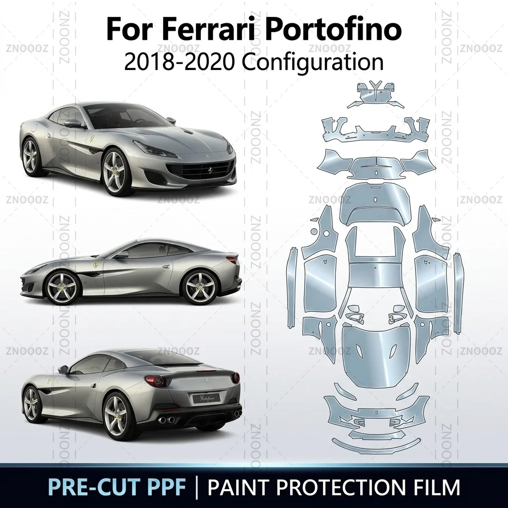 Защитная пленка PPF для Ferrari Portofino 2018-2020, предварительно вырезанная, из ТПУ, самовосстанавливающаяся, для всего автомобиля, глянцевая, прозрачная, матовая, черная