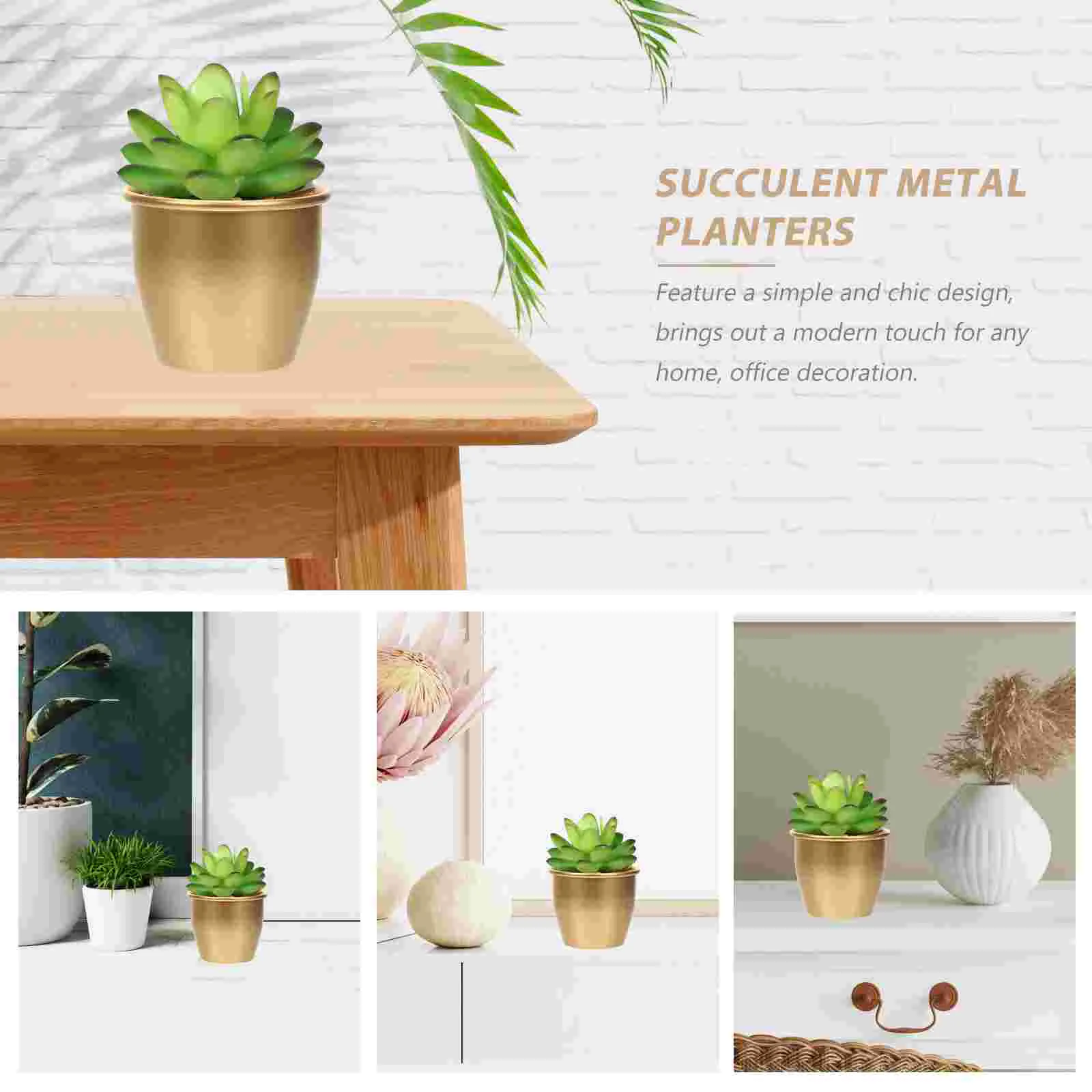 Mini Flower Pot Indoor Plants Outdoor Planter For Front Porch Metal Bucket Container