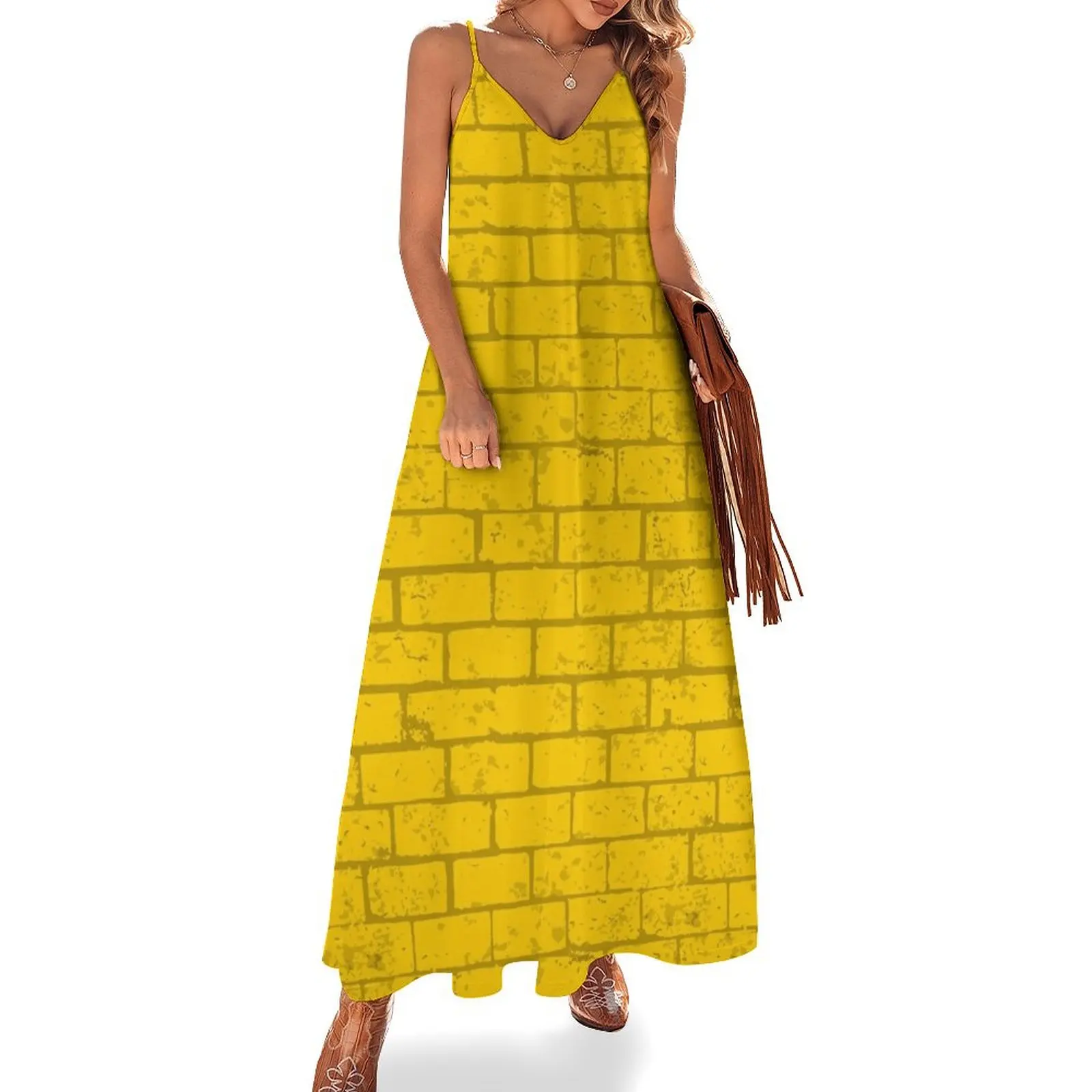 

yellow brick Sleeveless Long Dress woman dress luxury dress luxury woman party Bride dresses