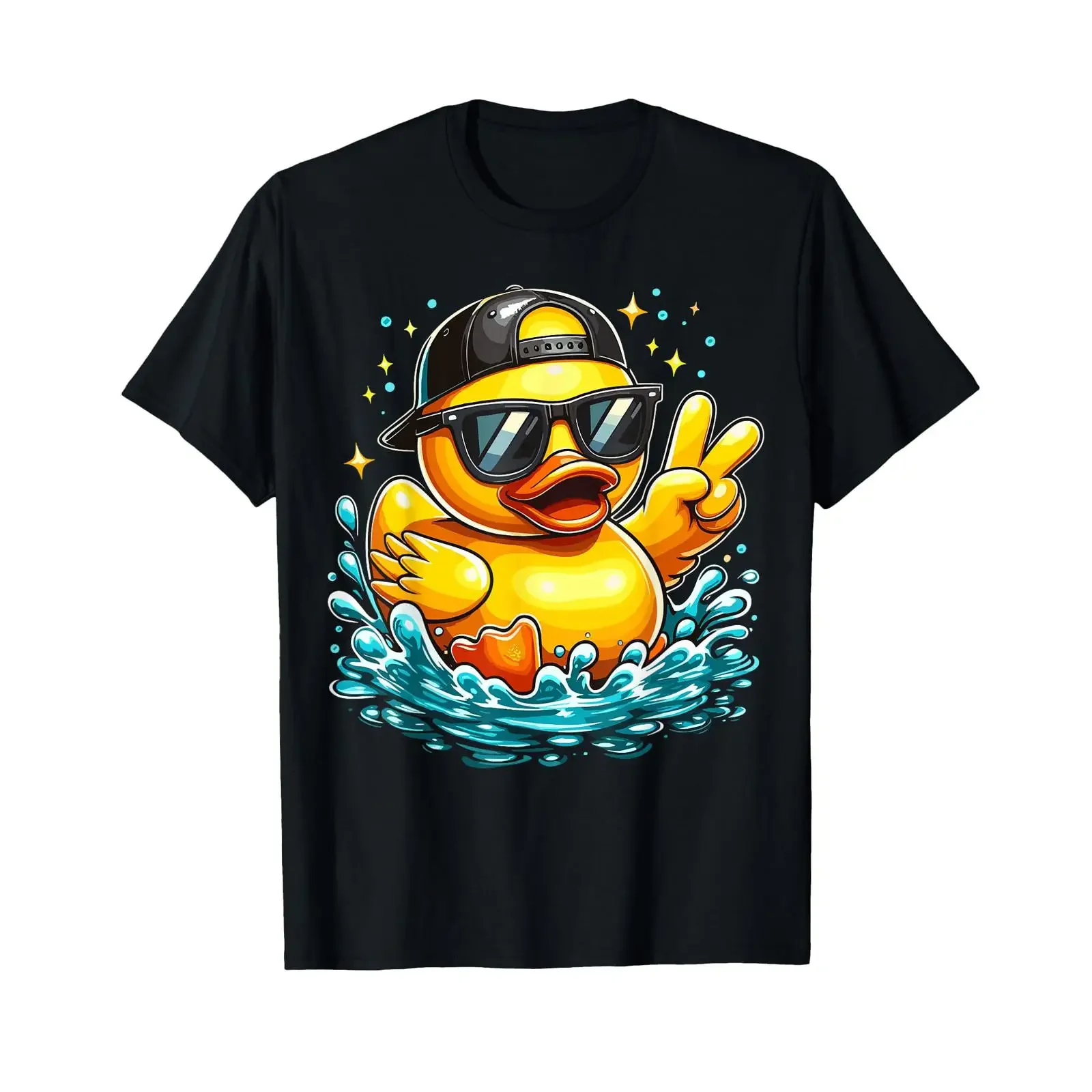Rubber Duck Peace Sign T Shirt vintage Washed streetwear Comfortable designer clothes Top For Everyday Wear homme Unisex