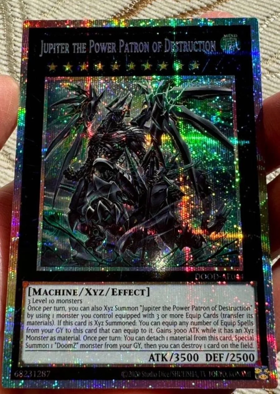 Yugioh KONAMI Duel DOOD-AE044 Júpiter, el Patrón de la Potencia de la Destrucción, Prismatic Secret Rare, Colección Asiática en Inglés, Tarjeta Mint