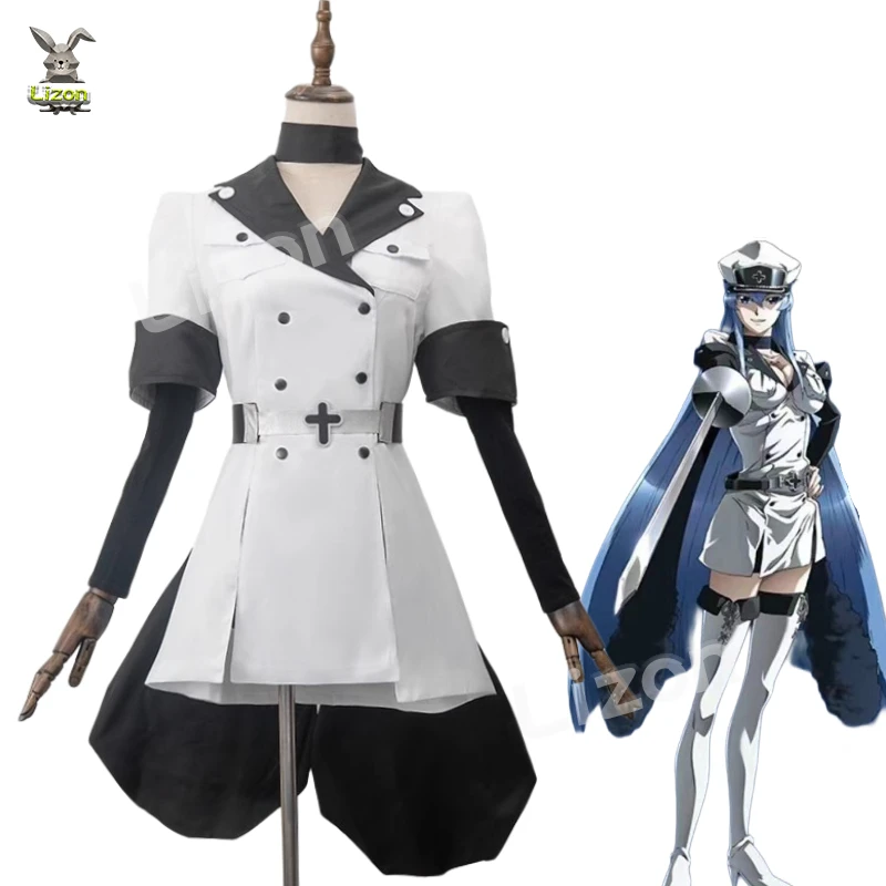 

Anime Cosplay Akame Ga Kill Japanese Esdeath Empire Manga General Uniform with Hat for Halloween Esdeath Empire Cosplay Costume