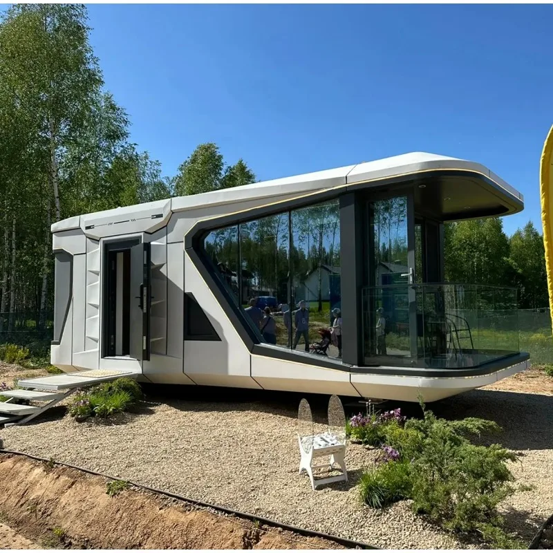 Modern Space Capsule 5.8m Modular Prefab House Intelligent System Energy Saving Weatherproof 1 Year Warranty Glamping Direct