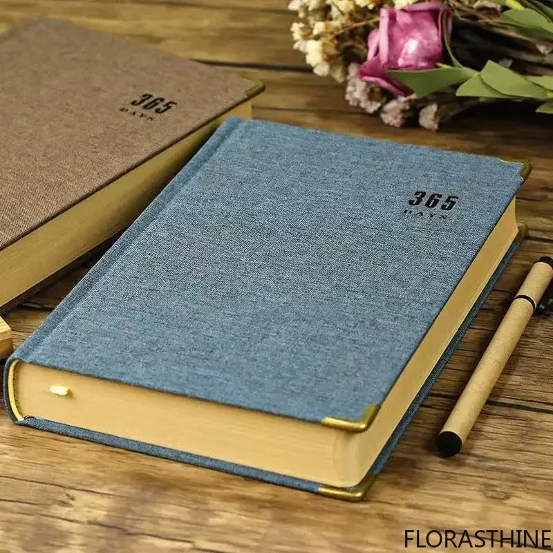 Cloth Cover Diary 365 Day Agenda Retro Office Blank Pages Inner Notebook Notepad Campus Planner Journal Sketch Book Notebooks