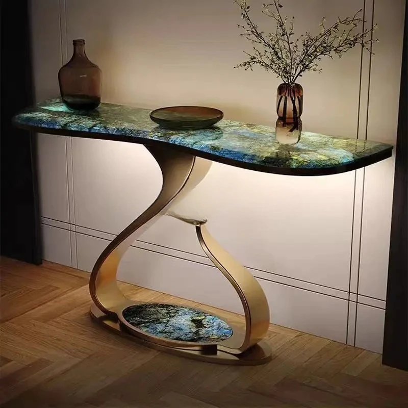 HJ light luxury marble entrance table is facing the door, entrance entrance hall, living room, advanced sense storage table
