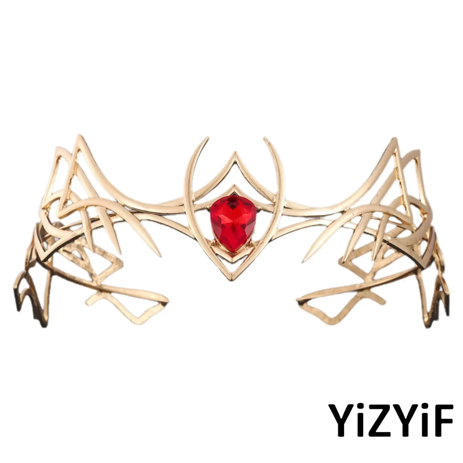 

Halloween Cosplay Fake Diamond Crown Headband Unisex Exquisite Luxury Delicate TiarasProps Masquerade Themed Party Accessory