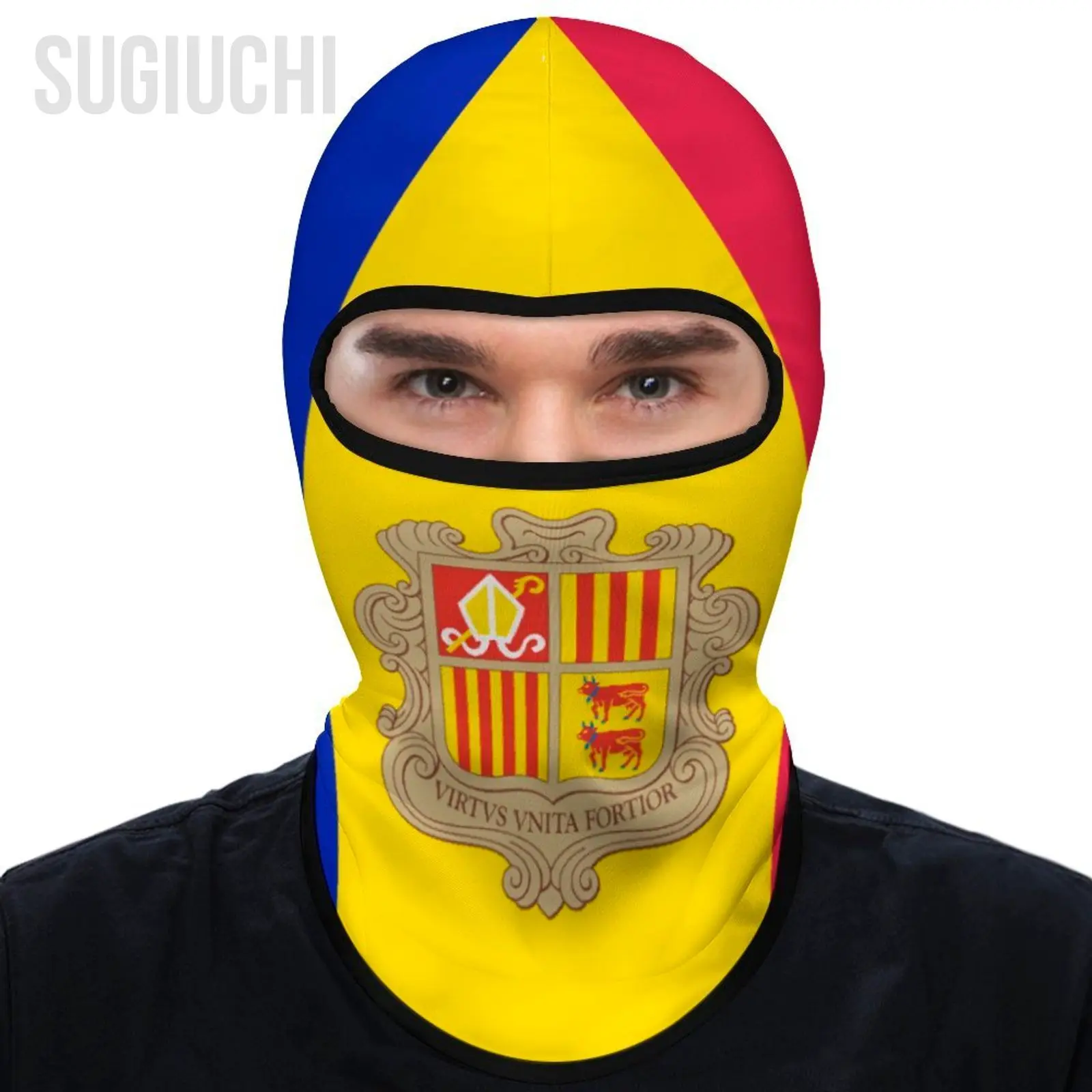 Andorra Flag Outdoor Cool Sunscreen Motorcycle Face Mask Moto Biker Wind Cap Mask Stopper Windproof Bicycle Cycling Headgear