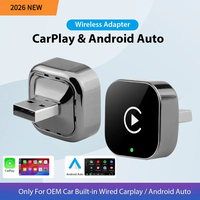 New Pionray 2-in-1 Wireless CarPlay Adapter and Android Auto Wireless Adapter, 5Ghz WiFi Type C/USB Plug Play Wireless CarPlay