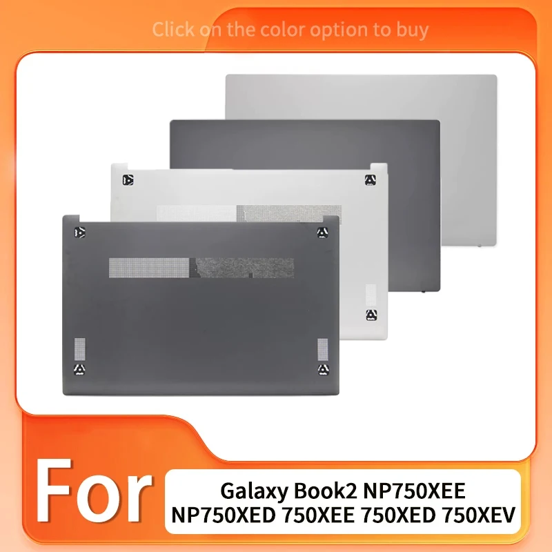 Silver/Gray New For Galaxy Book2 NP750XEE NP750XED 750XEE 750XED 750XEV LCD Back Cover Front Bezel Lower Bottom Case Hingecover
