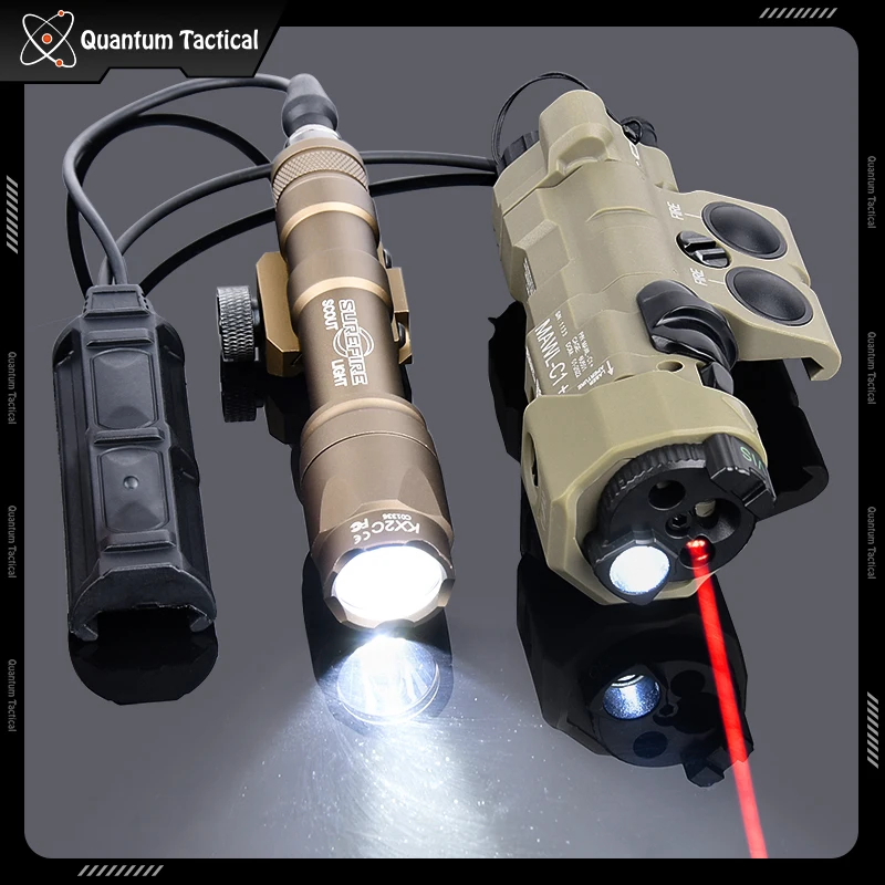 Tactical MAWL-C1 Red Green Blue IR Dot Laser Aiming IR Fill Light Surefir M600C White LED Flashlight Remote Dual Pressure Switch